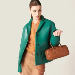 Absinthe Nappa Leather Jacket | Miu Miu