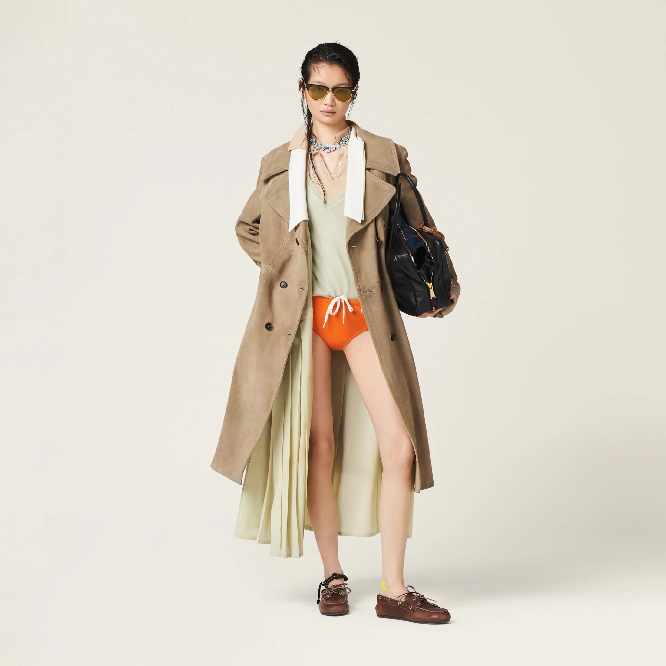 Agave Green V-neck Cashmere Sweater | Miu Miu