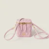 Alabaster Pink Matelassé Nappa Leather Micro Bag | Miu Miu