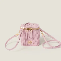 Alabaster Pink Matelassé Nappa Leather Micro Bag | Miu Miu