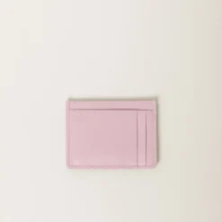 Alabaster Pink Matelassé Nappa Leather Card Holder | Miu Miu