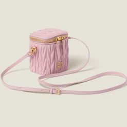 Alabaster Pink Matelassé Nappa Leather Micro Bag | Miu Miu