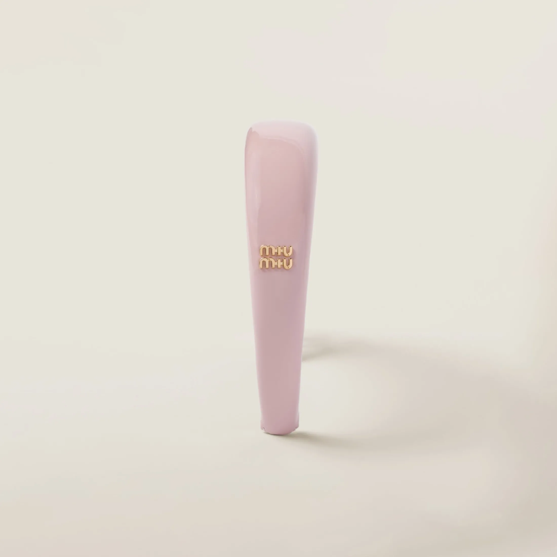 Alabaster Pink Patent Leather Headband | Miu Miu