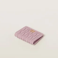 Alabaster Pink Small Matelassé Nappa Leather Wallet | Miu Miu