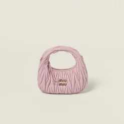 Alabaster Pink Wander Matelassé Nappa Leather Hobo Mini-bag | Miu Miu