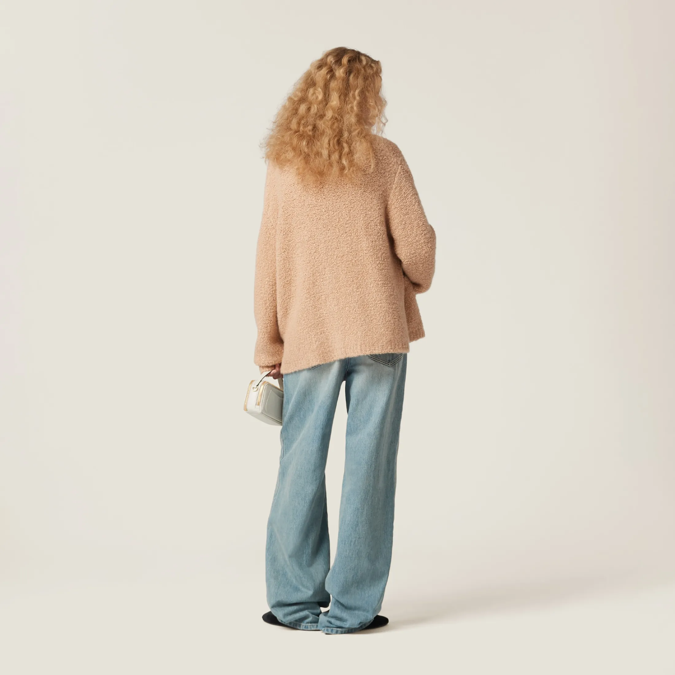 Albino White Cashmere And Silk Knit Cardigan | Miu Miu