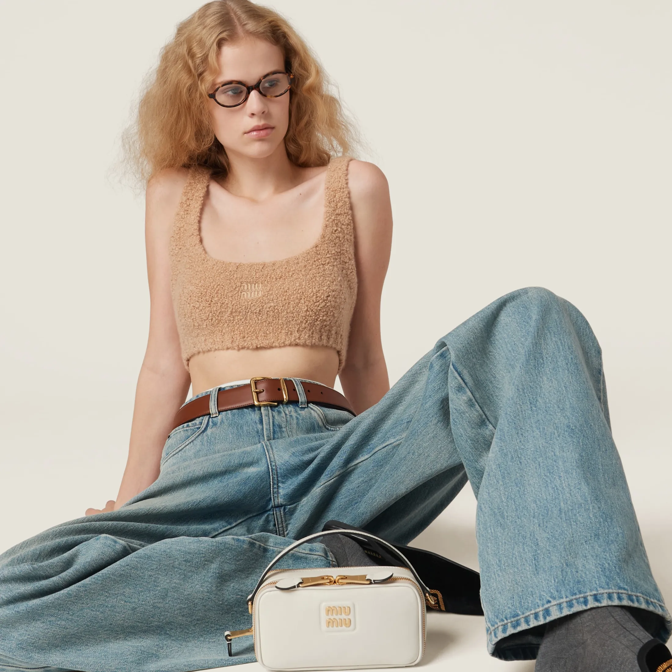 Albino White Cashmere And Silk Top | Miu Miu