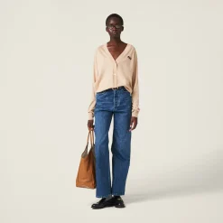 Albino White Cashmere And Silk Cardigan | Miu Miu