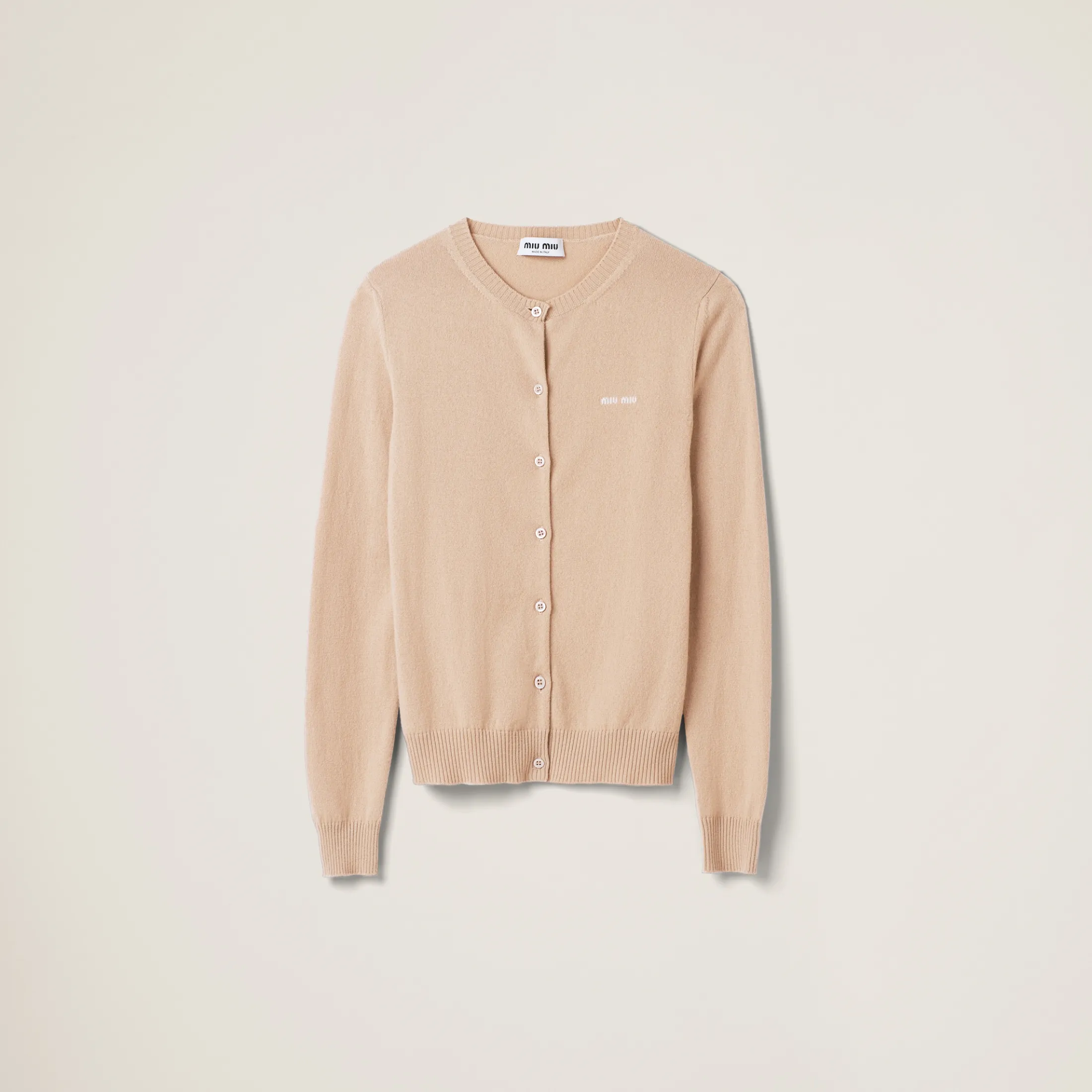Albino White Cashmere Knit Cardigan | Miu Miu