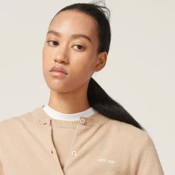 Albino White Cashmere Knit Cardigan | Miu Miu