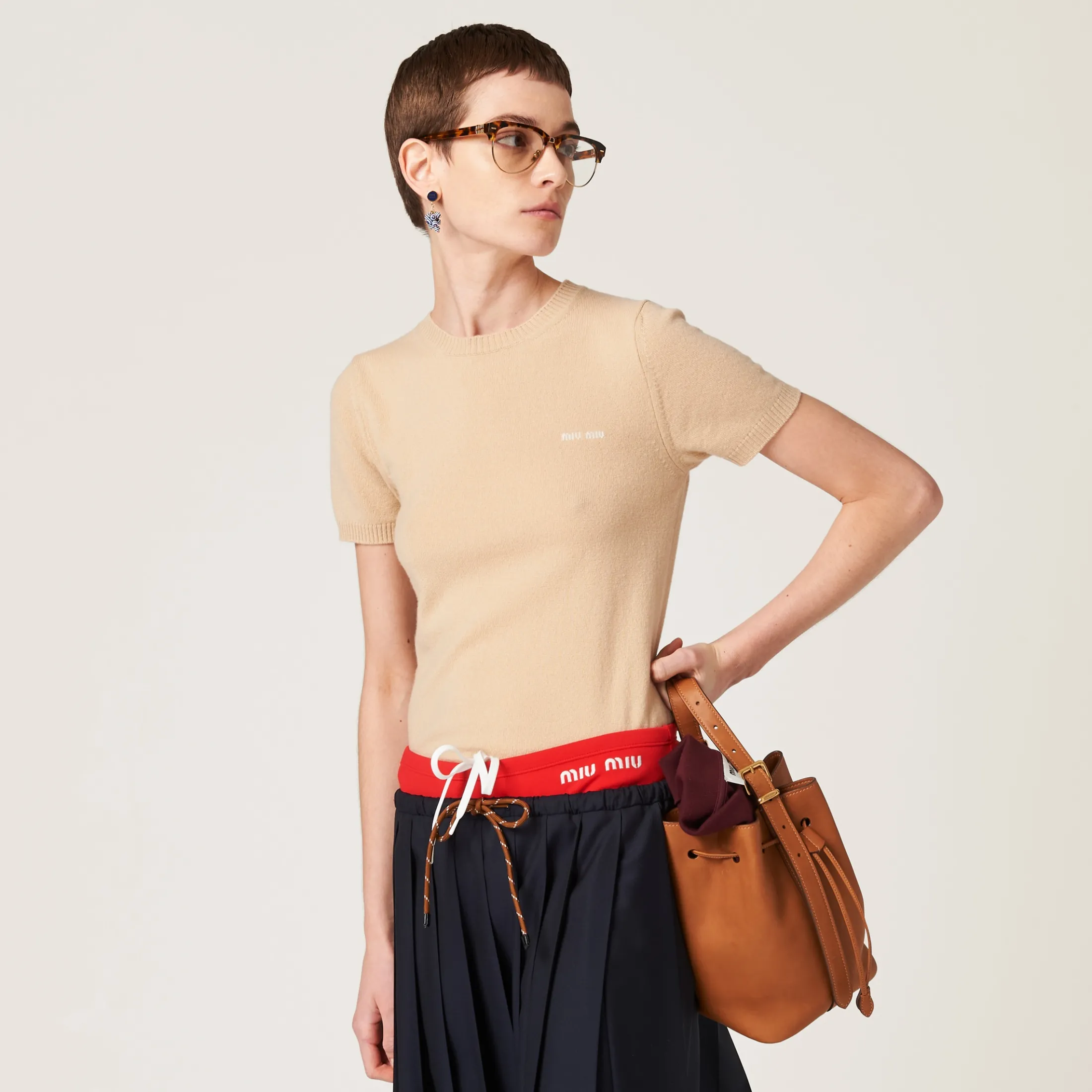 Albino White Cashmere Sweater | Miu Miu