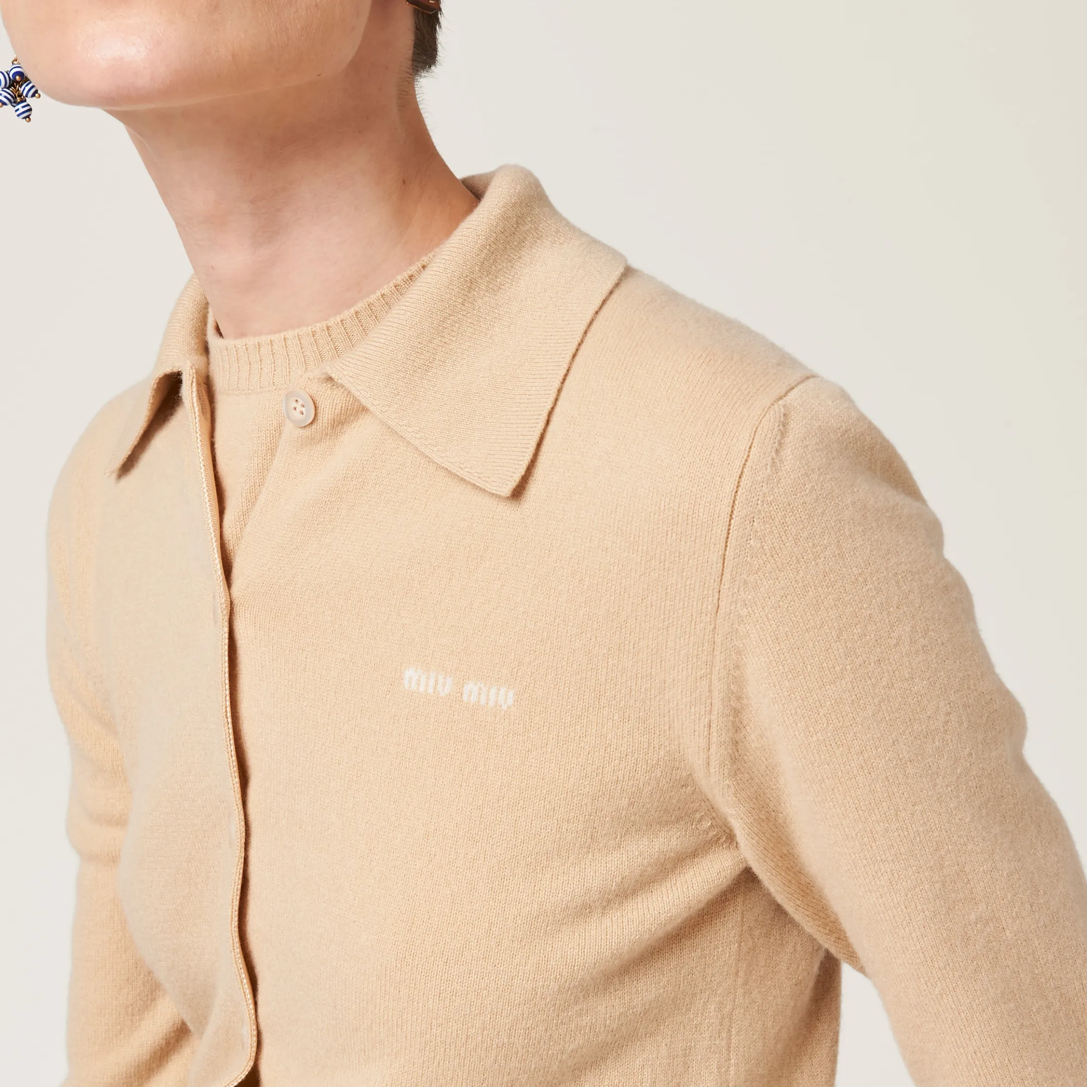 Albino White Cashmere Sweater | Miu Miu