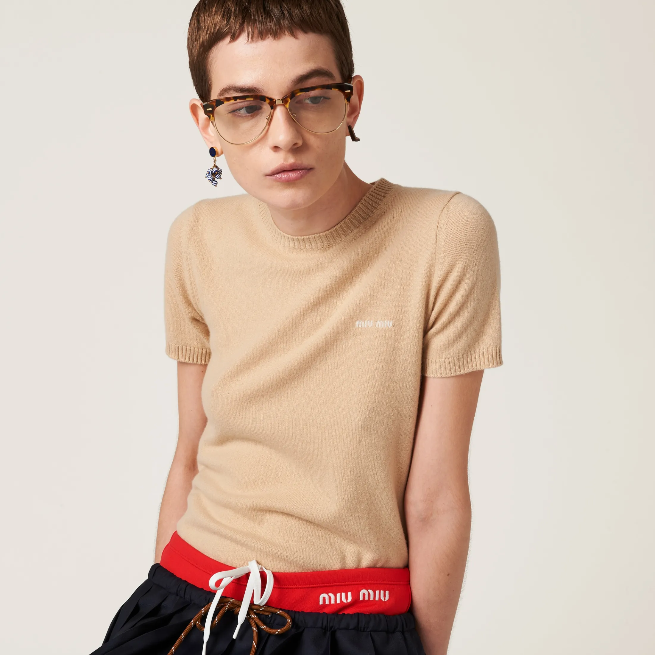 Albino White Cashmere Sweater | Miu Miu