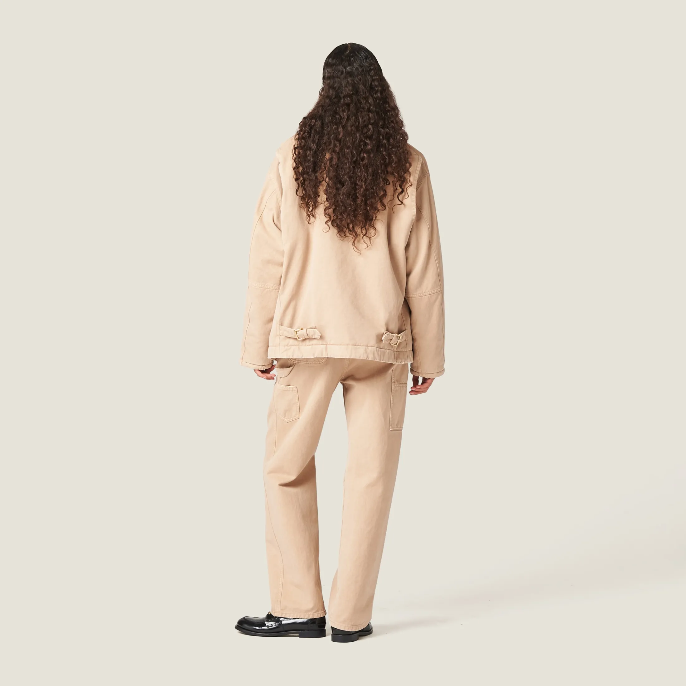 Albino White Embroidered Garment-dyed Gabardine Blouson Jacket | Miu Miu