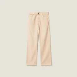 Albino White Garment-dyed Corduroy Pants | Miu Miu