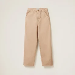 Albino White Garment-dyed Gabardine Pants | Miu Miu