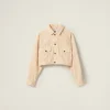 Albino White Garment-dyed Velvet Blouson Jacket | Miu Miu