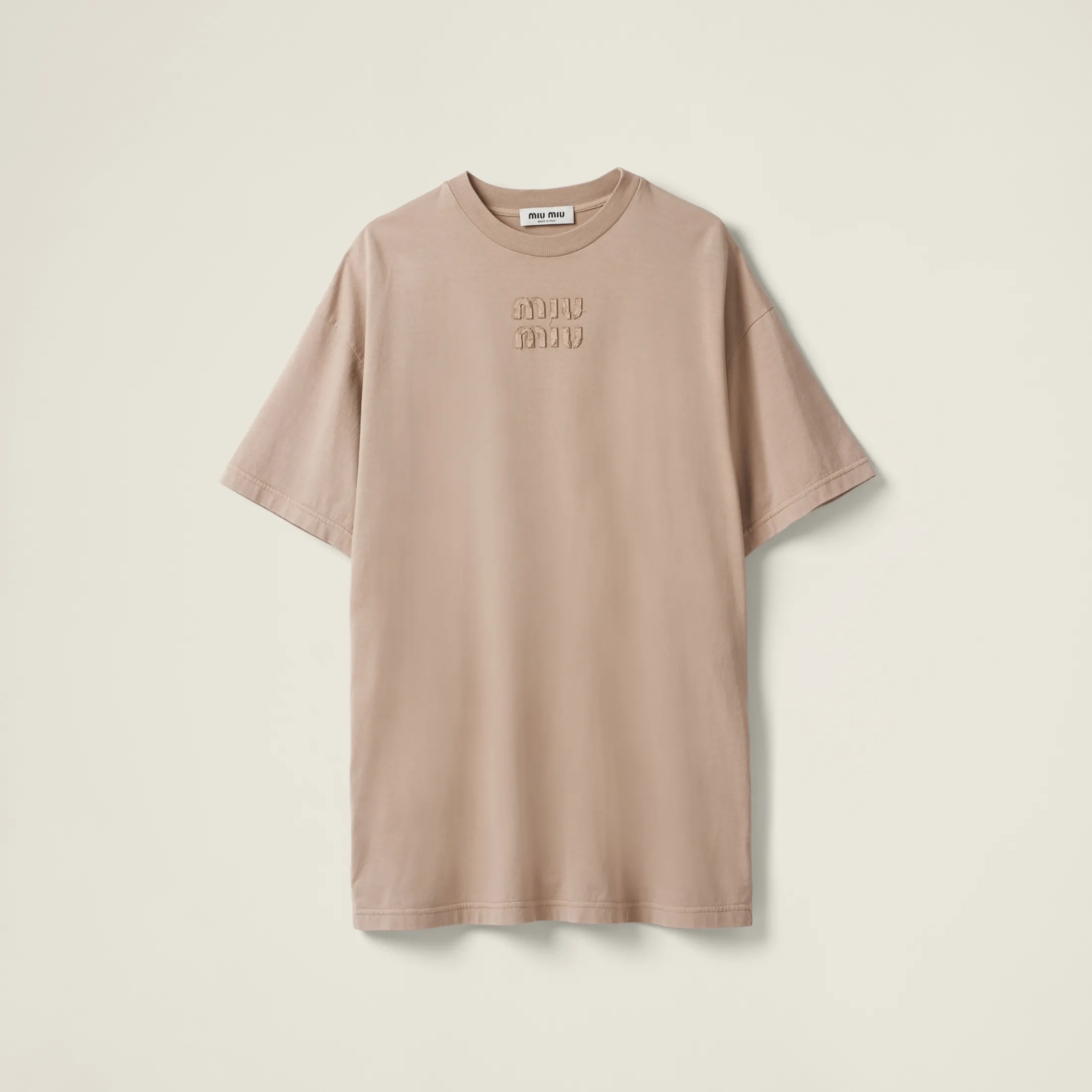 Albino White Garment-dyed Jersey Dress | Miu Miu