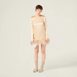 Albino White Satin Mini-dress | Miu Miu