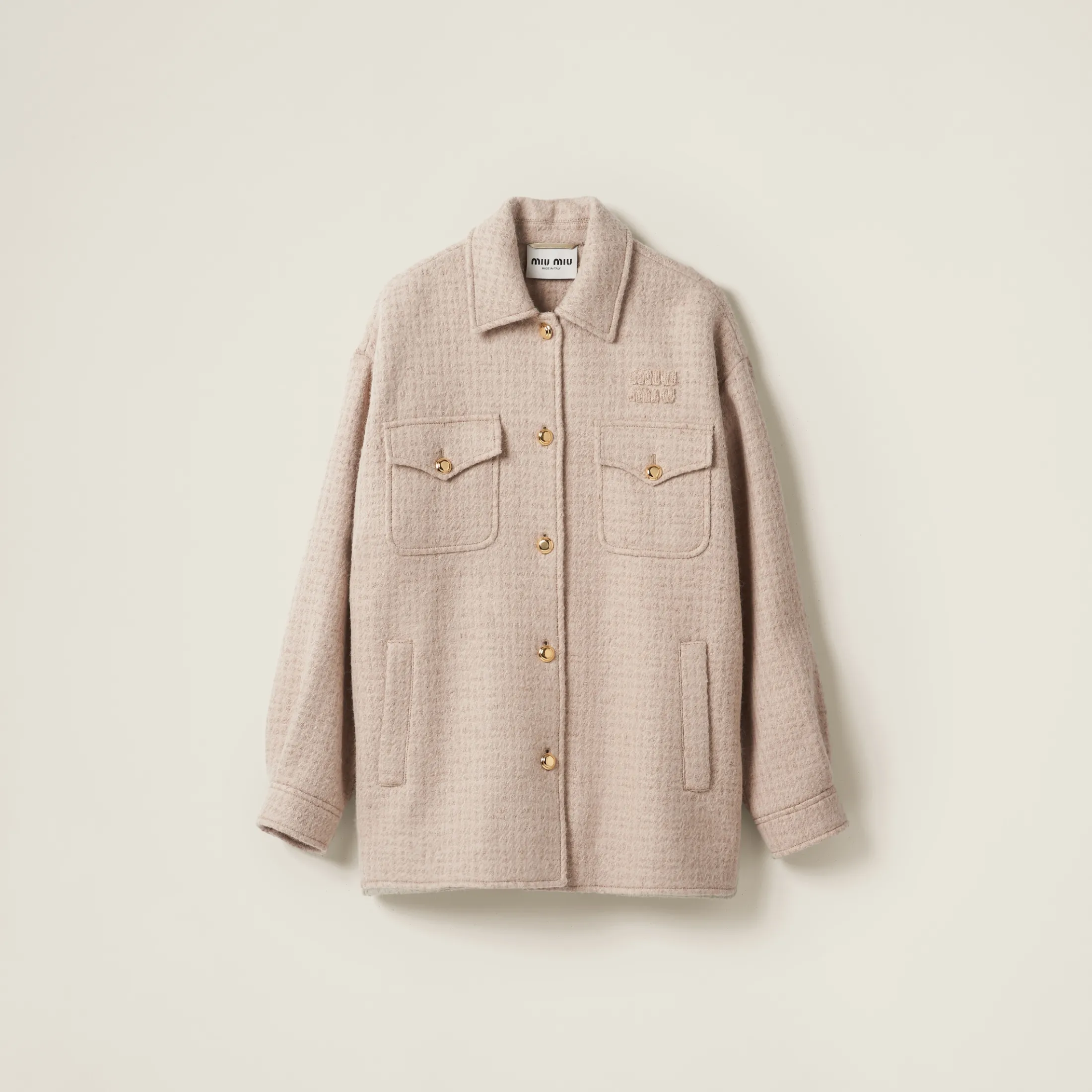 Albino White Wool Blouson Jacket | Miu Miu