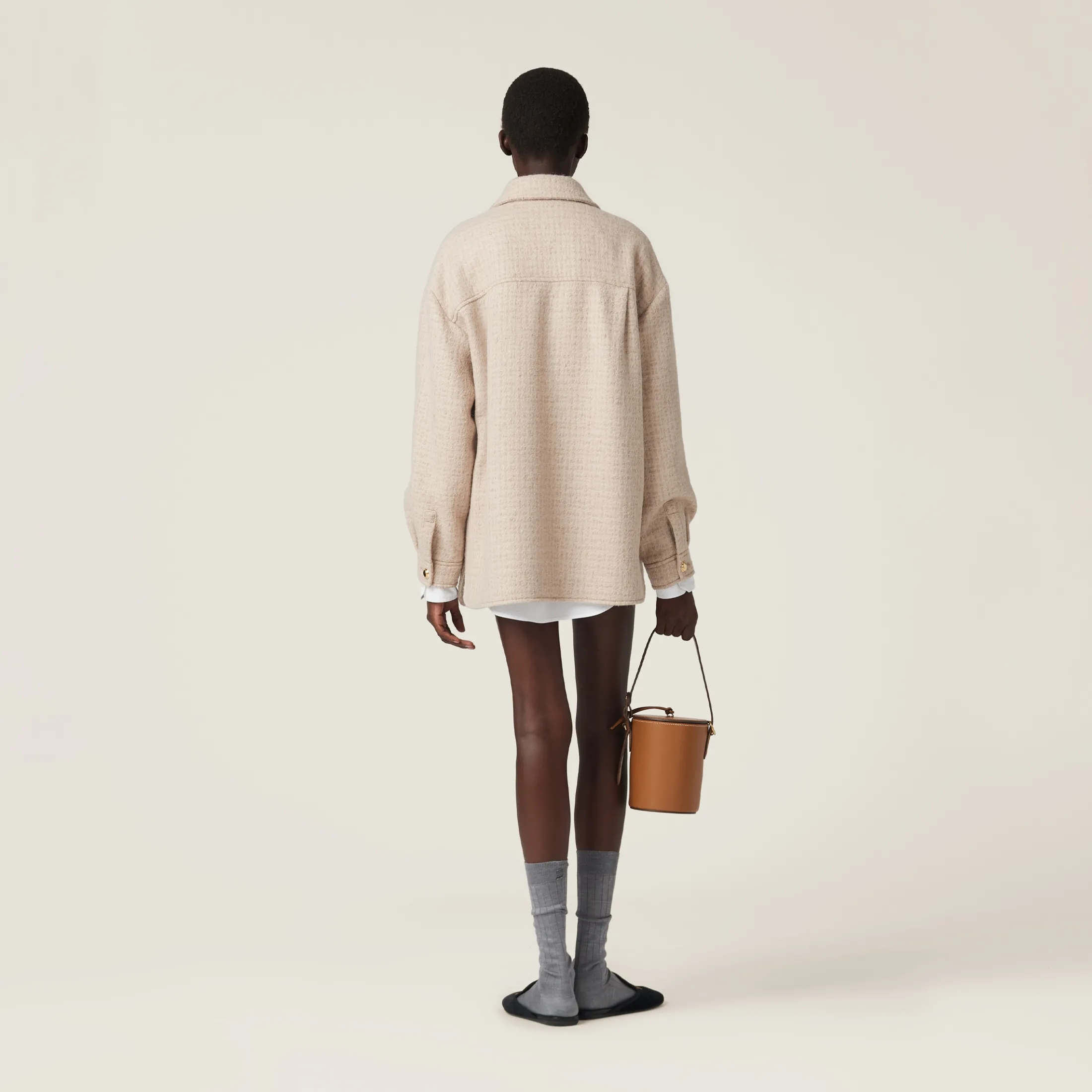 Albino White Wool Blouson Jacket | Miu Miu