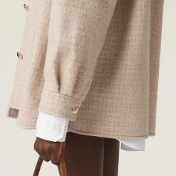 Albino White Wool Blouson Jacket | Miu Miu