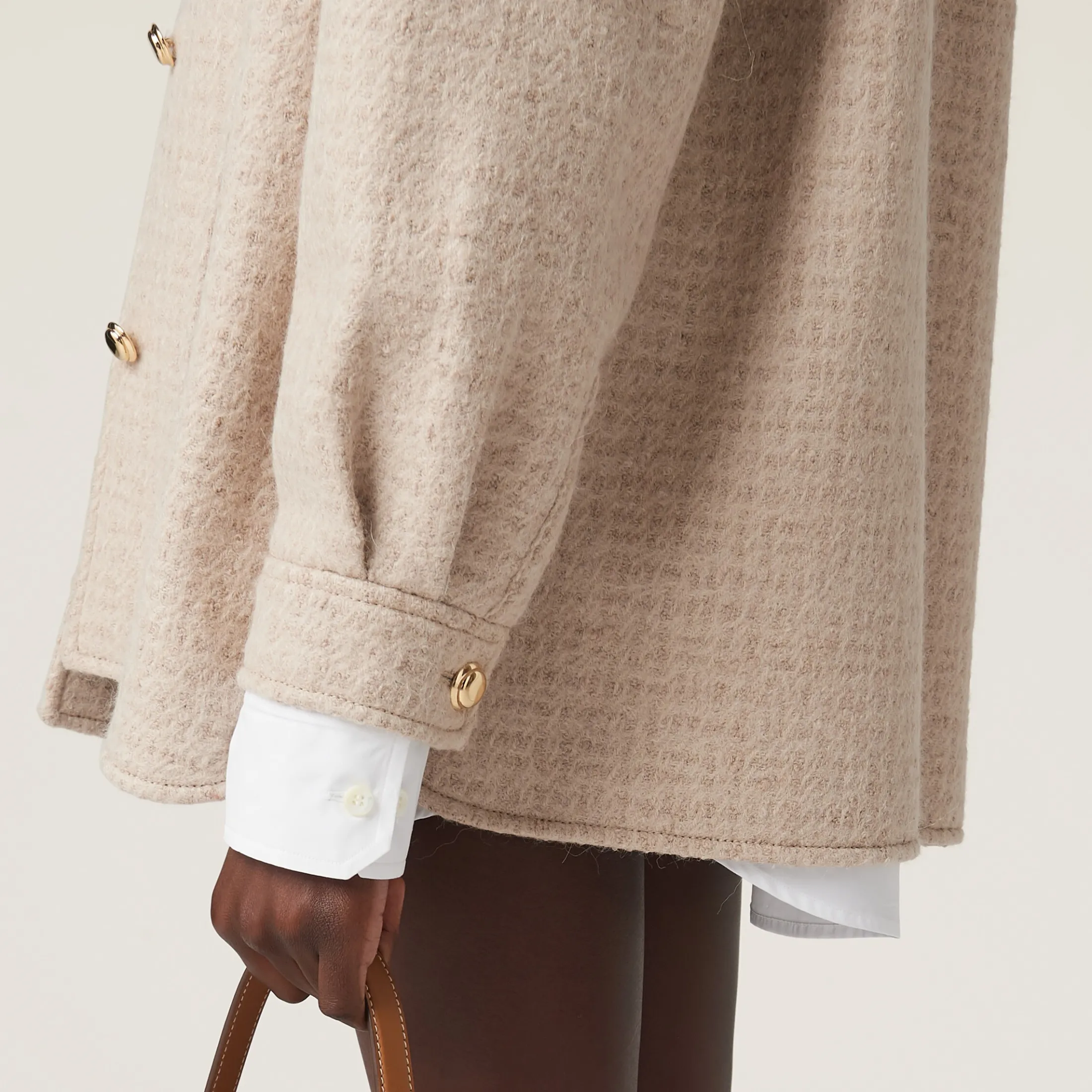 Albino White Wool Blouson Jacket | Miu Miu