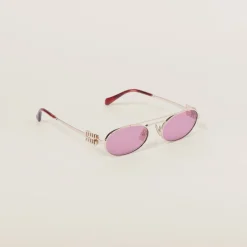 Amaranth Lenses Miu Miu Logo Sunglasses | Miu Miu