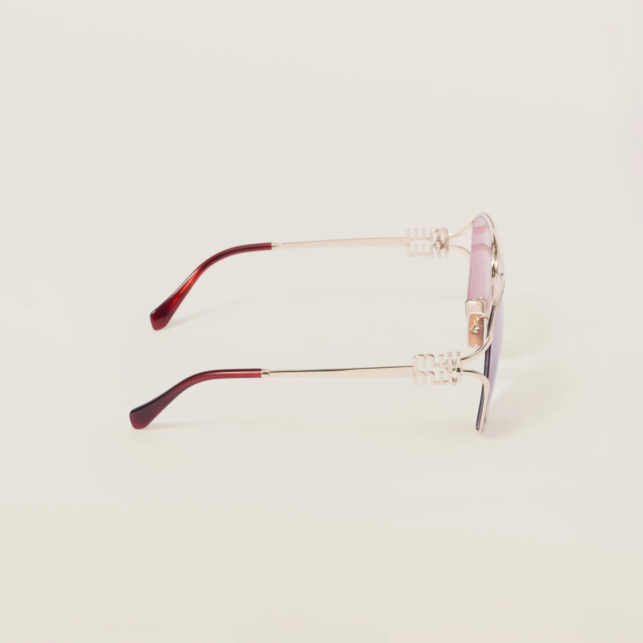 Amaranth Lenses Miu Miu Logo Sunglasses | Miu Miu