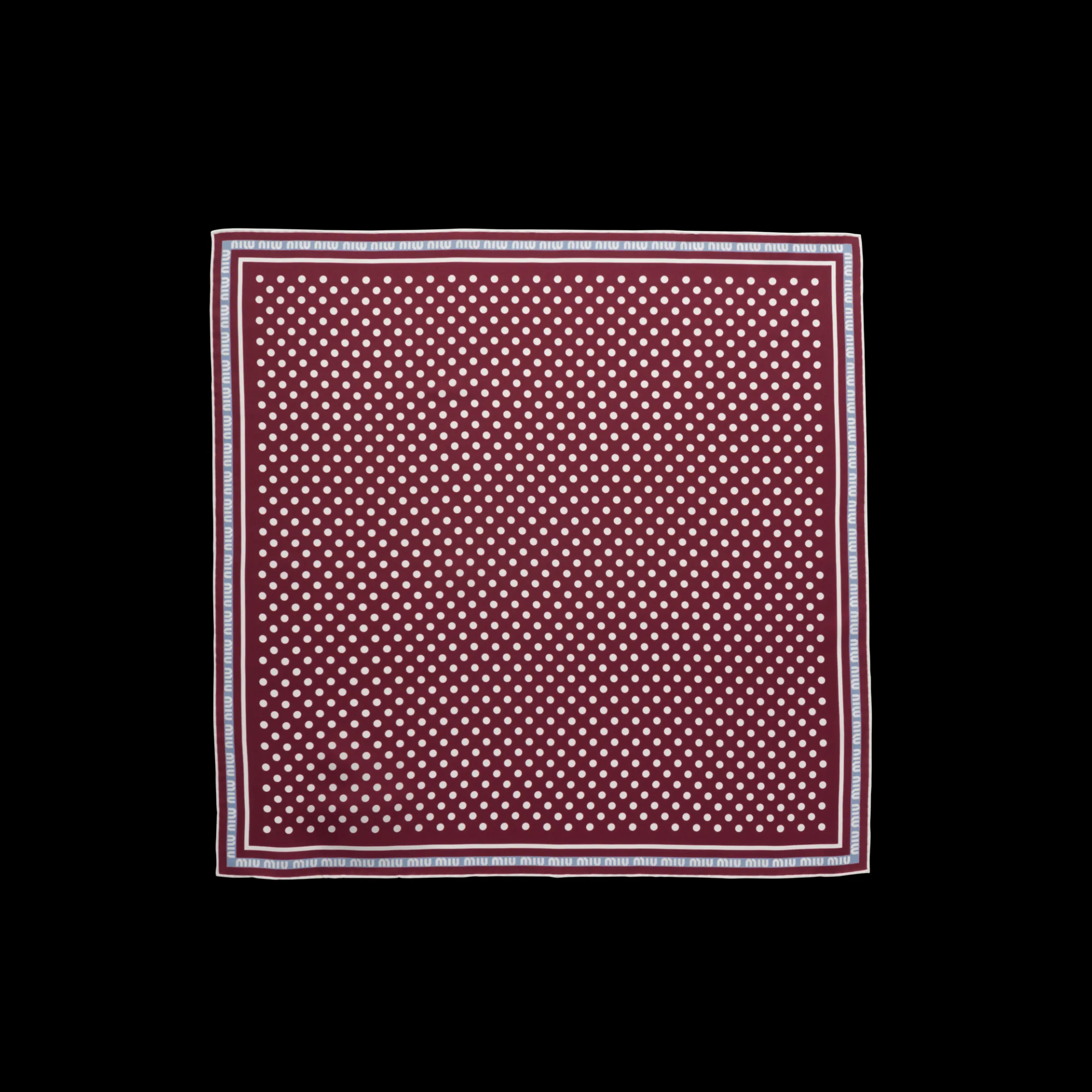Amaranth Red/cornflower Printed Twill Scarf | Miu Miu