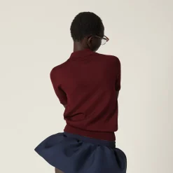 Amaranth Red/maize Yellow Wool Knit Polo Shirt | Miu Miu