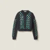 Anthracite Gray Wool Knit Cardigan | Miu Miu
