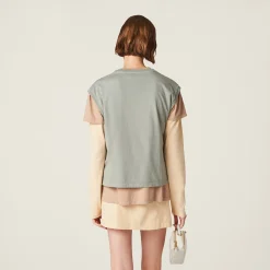 Apricot/cord/aluminum Set Of 3 Jersey T-shirts | Miu Miu