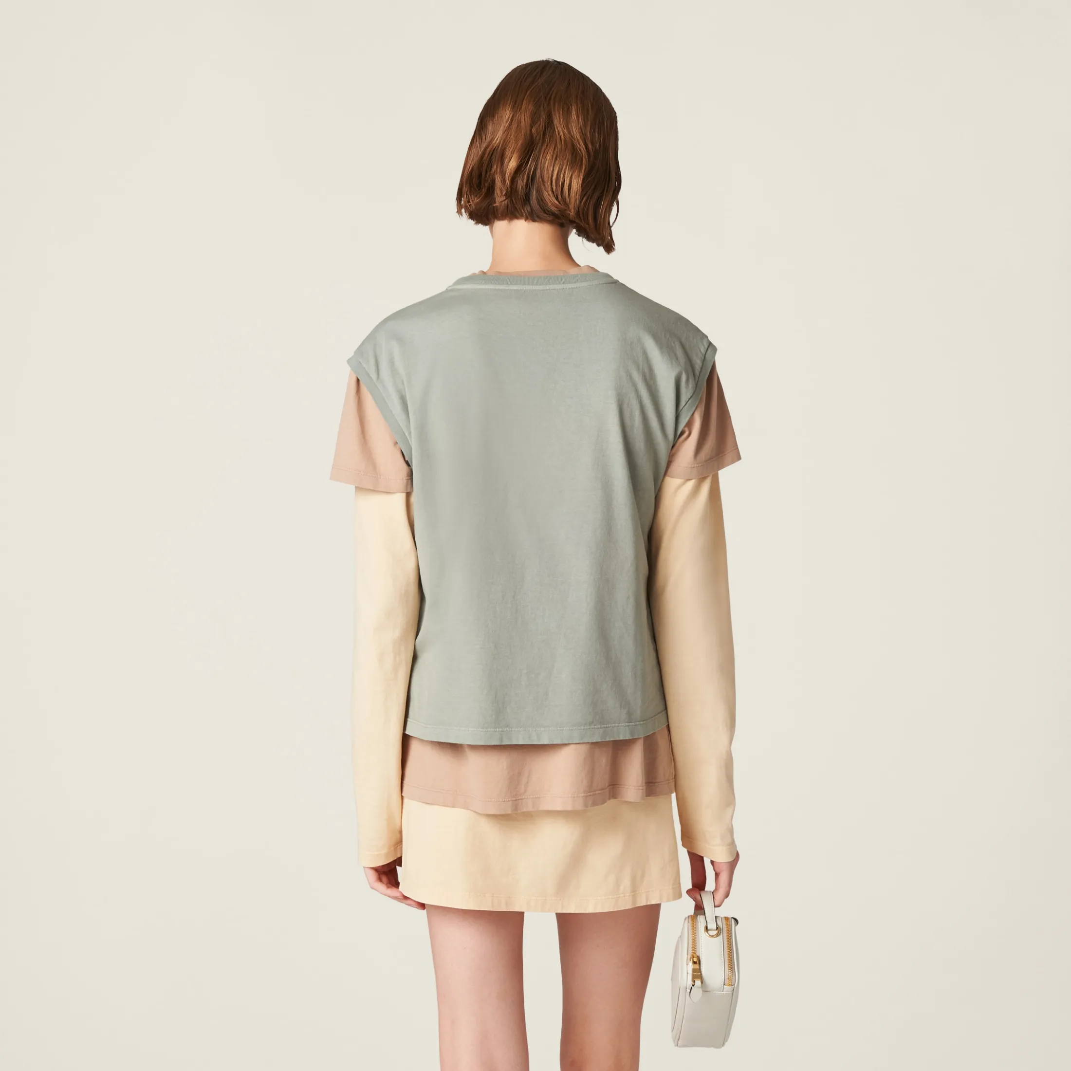 Apricot/cord/aluminum Set Of 3 Jersey T-shirts | Miu Miu