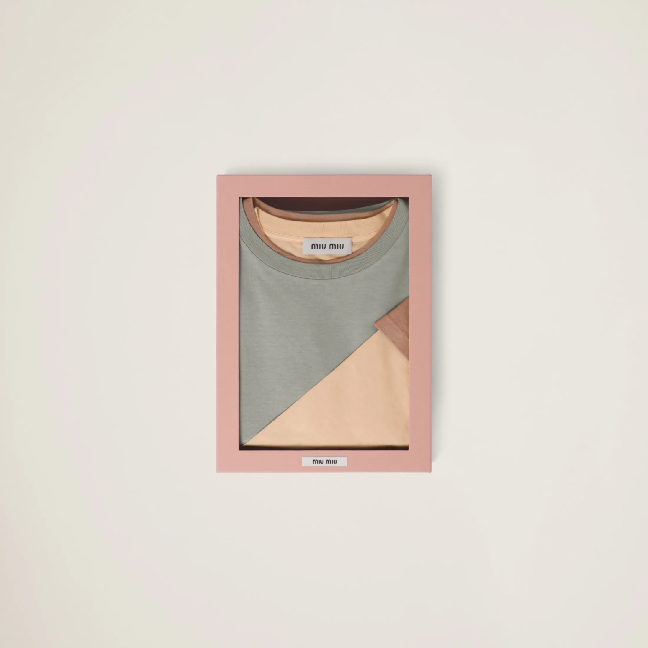 Apricot/cord/aluminum Set Of 3 Jersey T-shirts | Miu Miu