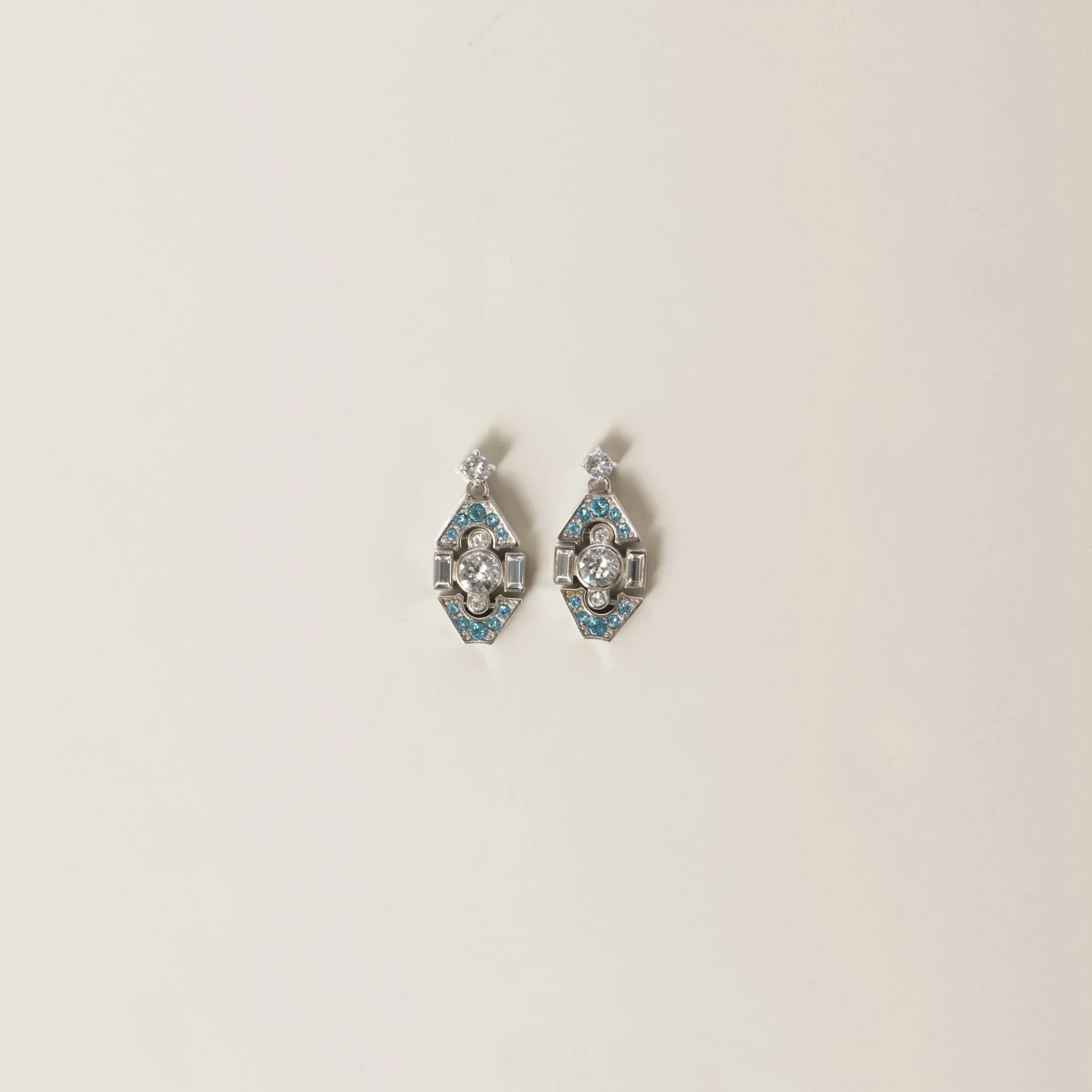 Aquamarine Metal Earrings With Crystals | Miu Miu