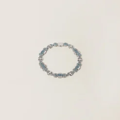 Aquamarine Metal Necklace With Crystals | Miu Miu