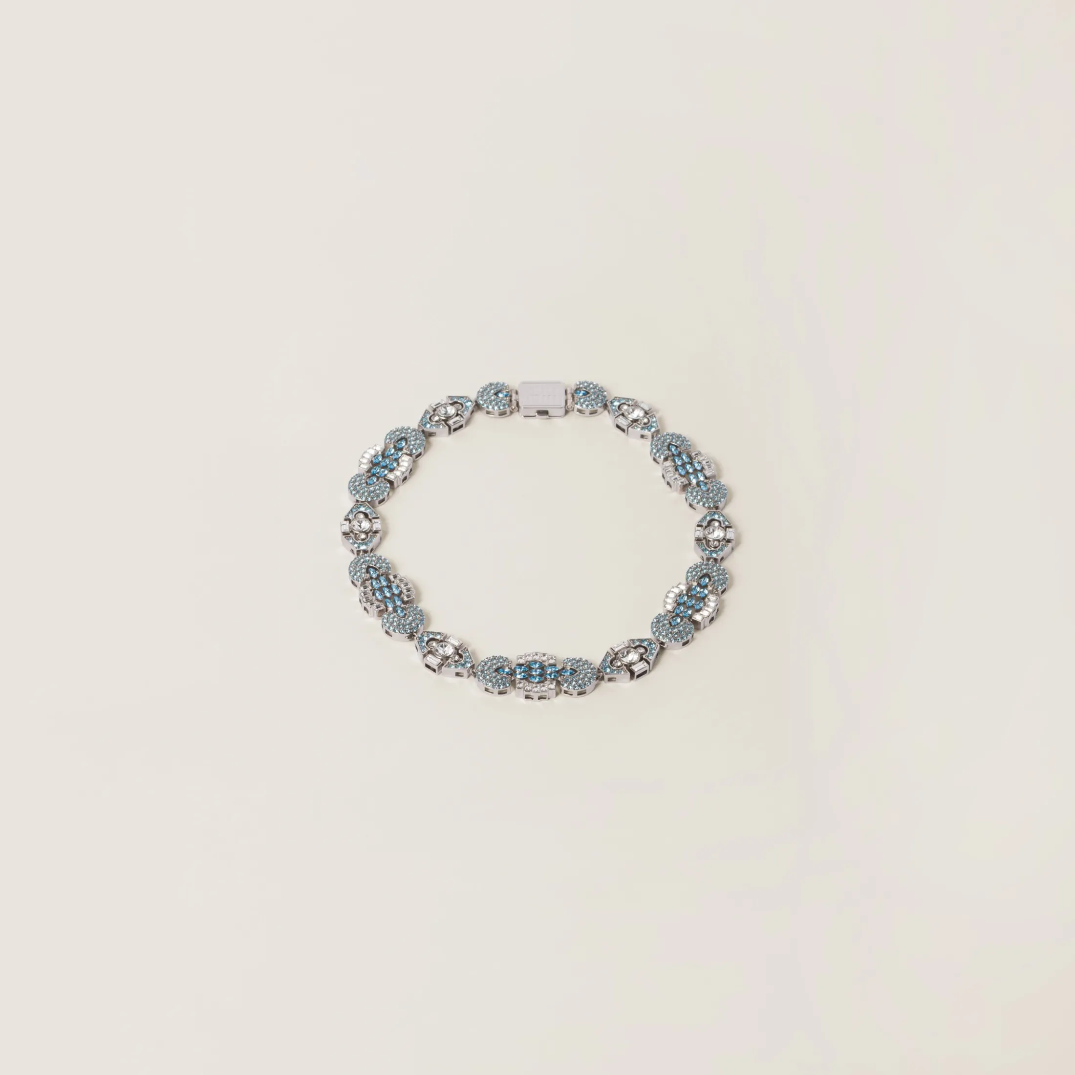 Aquamarine Metal Necklace With Crystals | Miu Miu