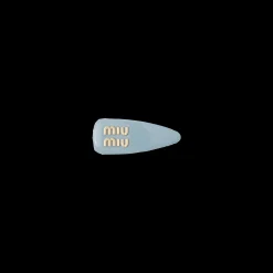 Astral Blue Patent Leather Hair Clip | Miu Miu