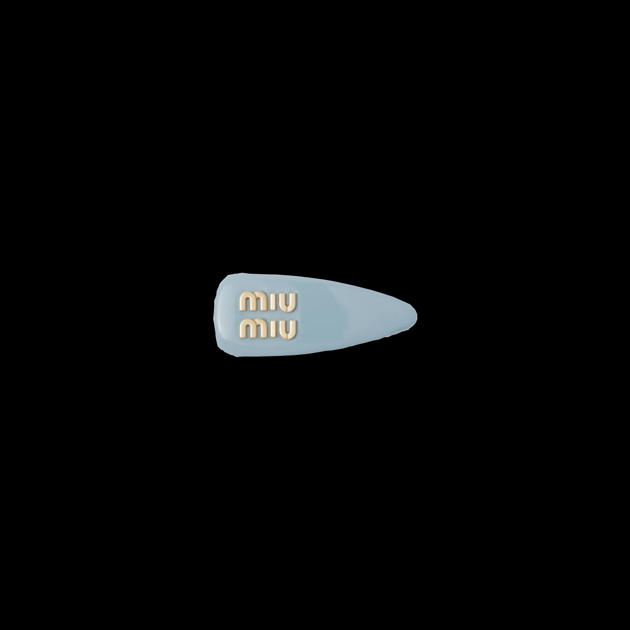 Astral Blue Patent Leather Hair Clip | Miu Miu