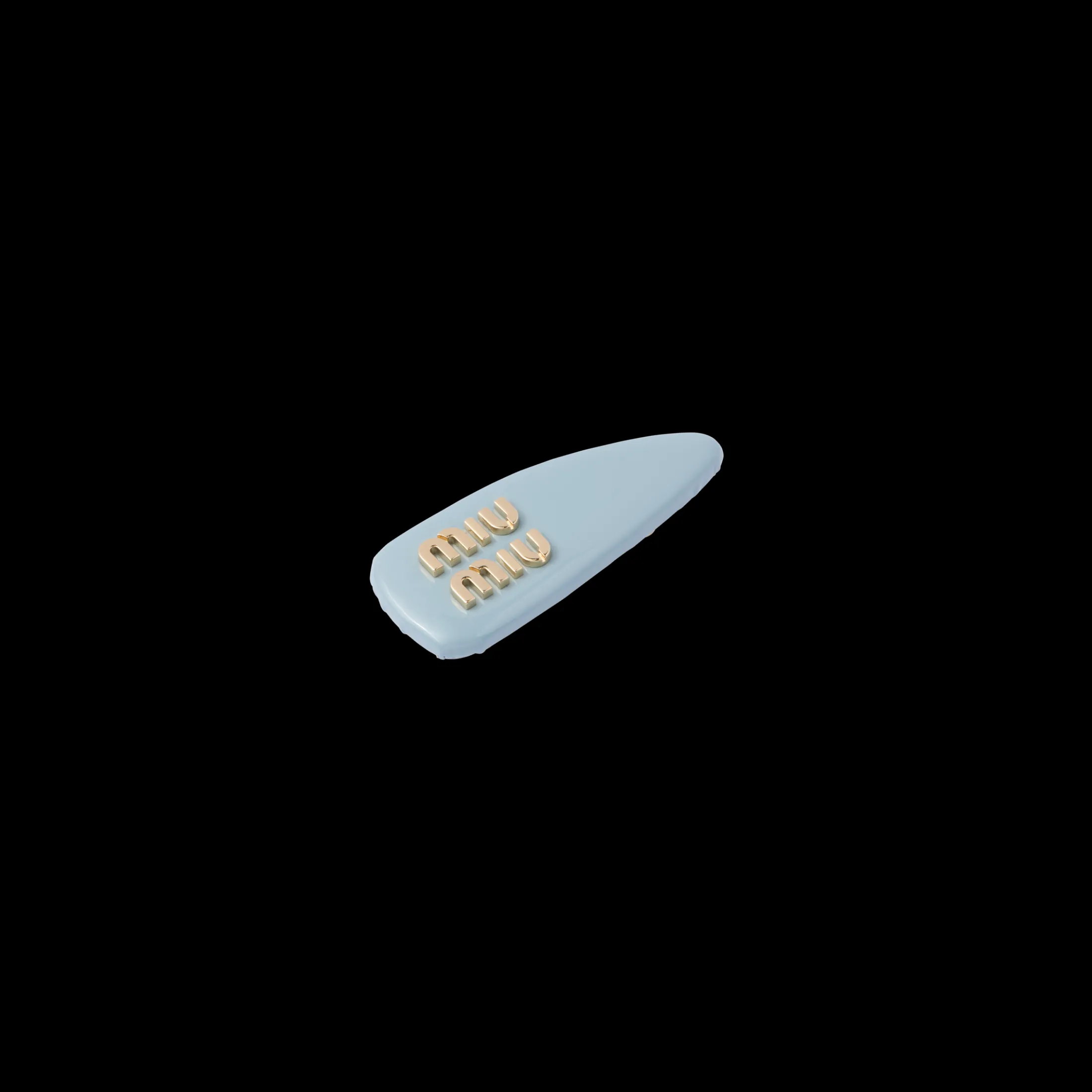 Astral Blue Patent Leather Hair Clip | Miu Miu