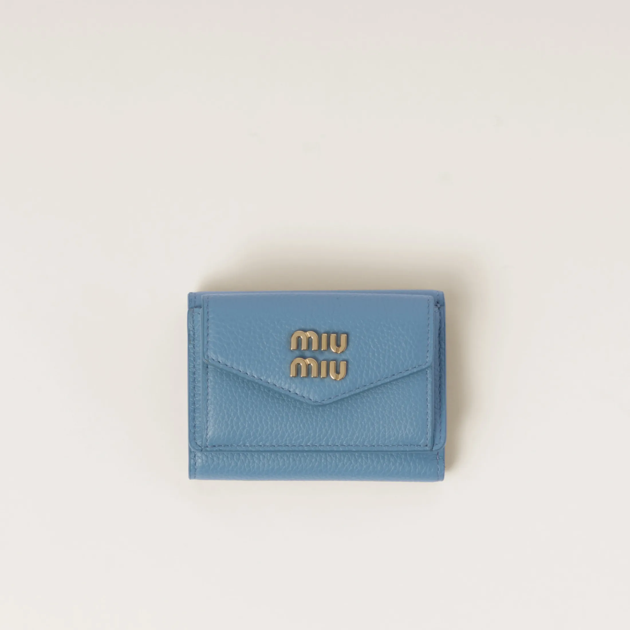 Astral Blue Small Leather Wallet | Miu Miu