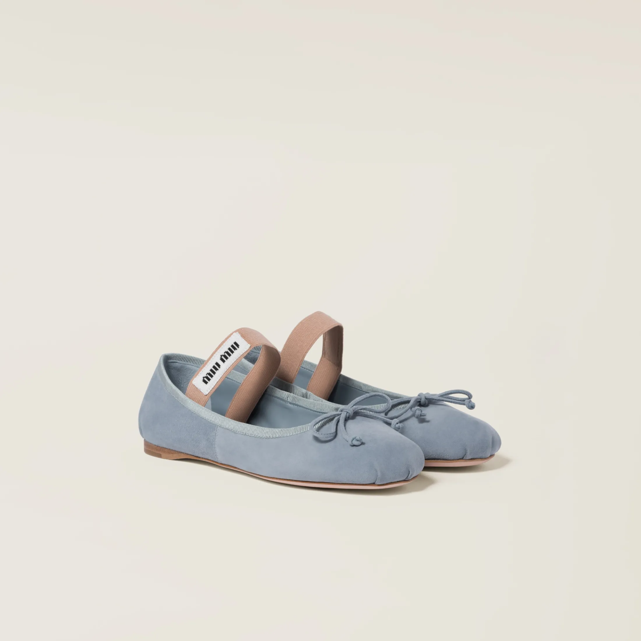 Astral Blue Suede Ballerinas | Miu Miu