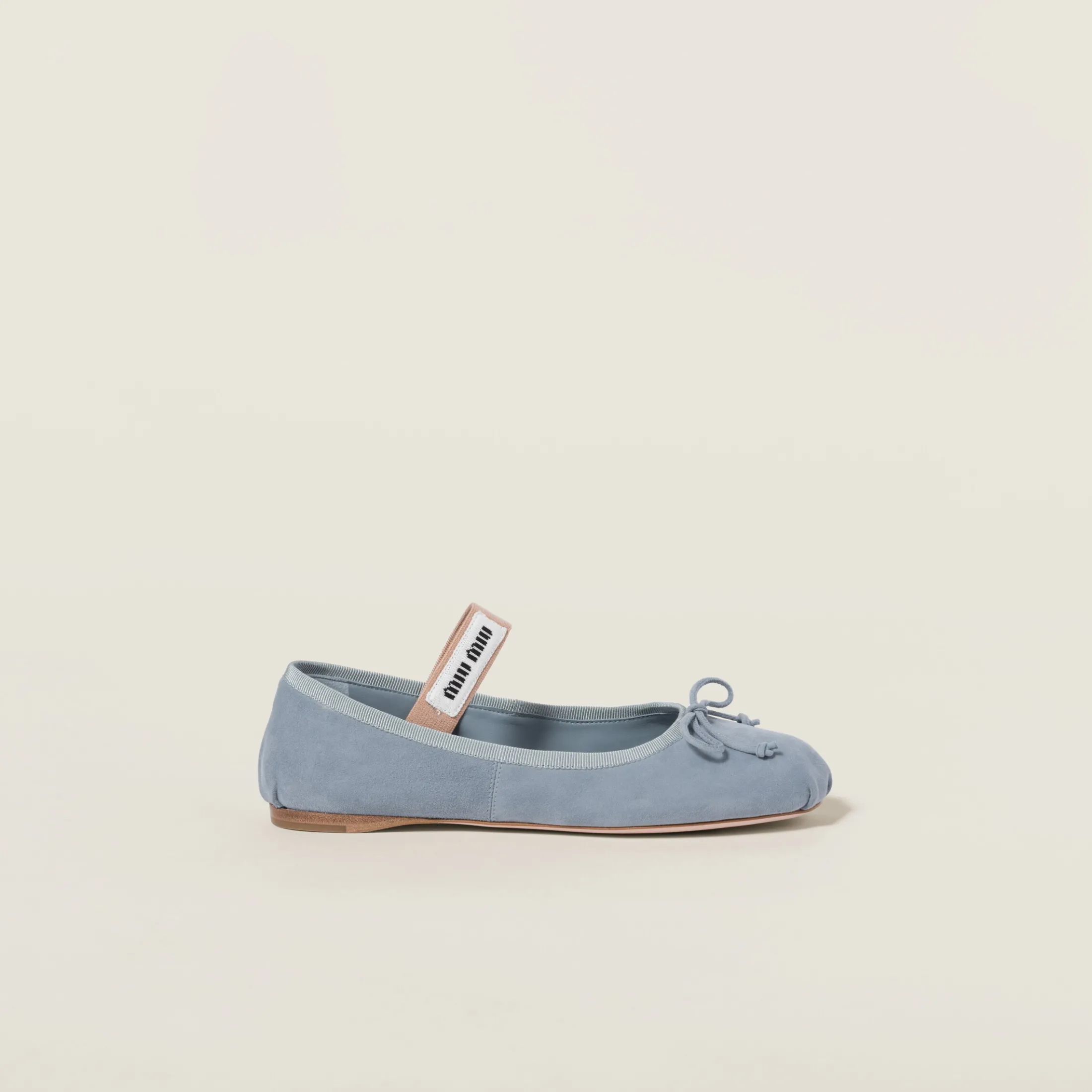 Astral Blue Suede Ballerinas | Miu Miu