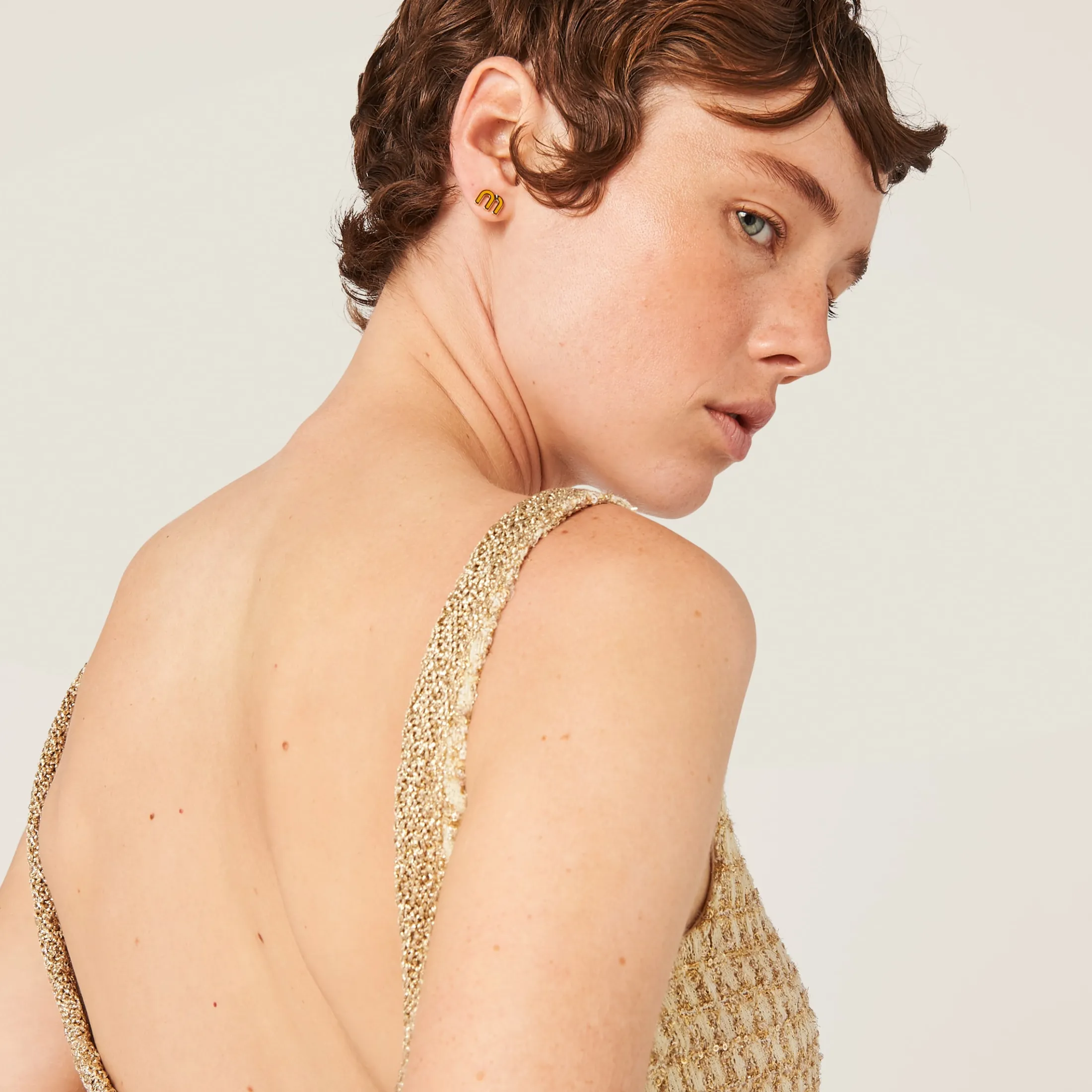 Avory/gold Check Mini-dress | Miu Miu