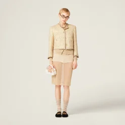 Avory/gold Single-breasted Check Lamé Jacket | Miu Miu