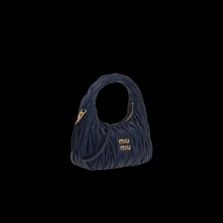 Baltic Blue Wander Matelassé Nappa Leather Hobo Bag | Miu Miu