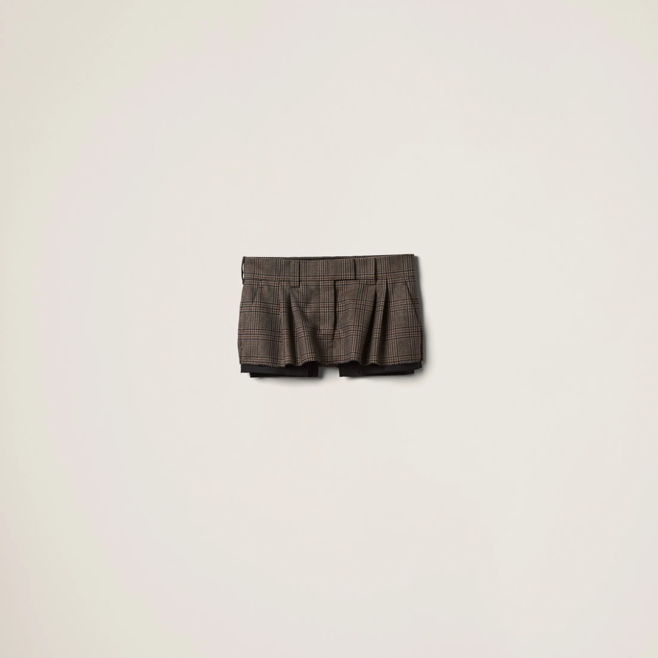 Bark Brown Prince Of Wales Check Miniskirt | Miu Miu
