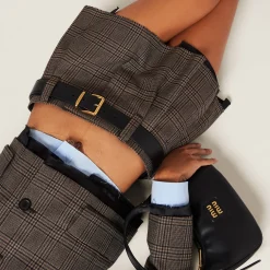 Bark Brown Prince Of Wales Check Miniskirt | Miu Miu