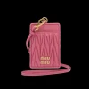 Begonia Pink Matelassé Nappa Leather Badge Holder | Miu Miu